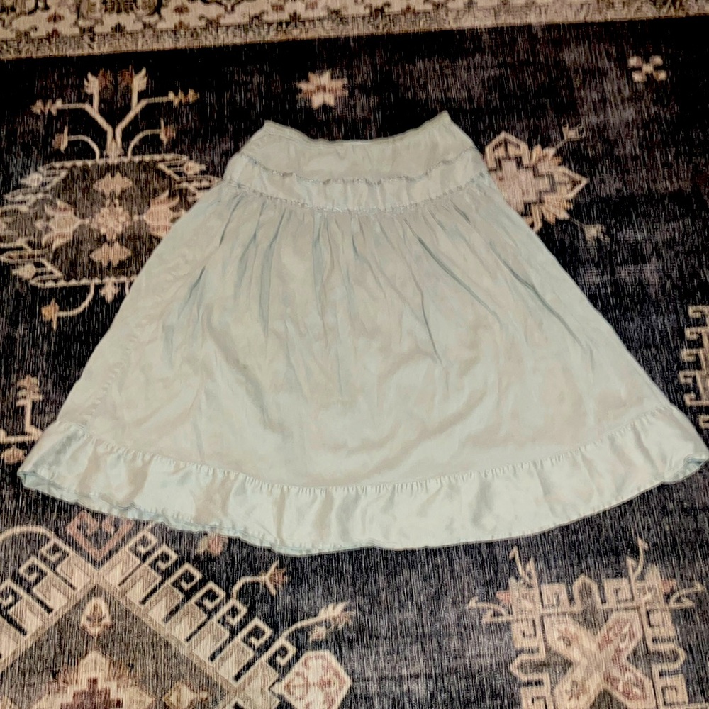 Women's Skirt in Light Gray Raw Silk from Calypso